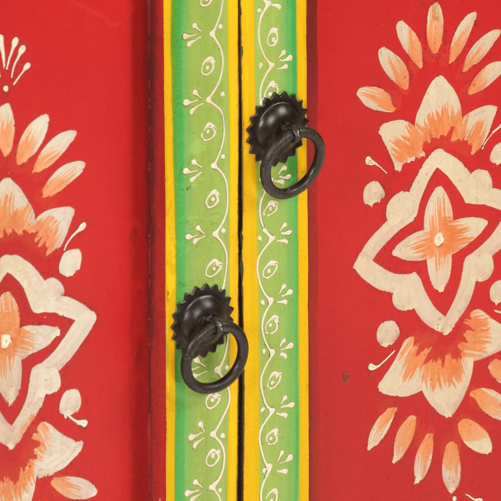 håndmalet skænk 54x30x74 cm massivt mangotræ