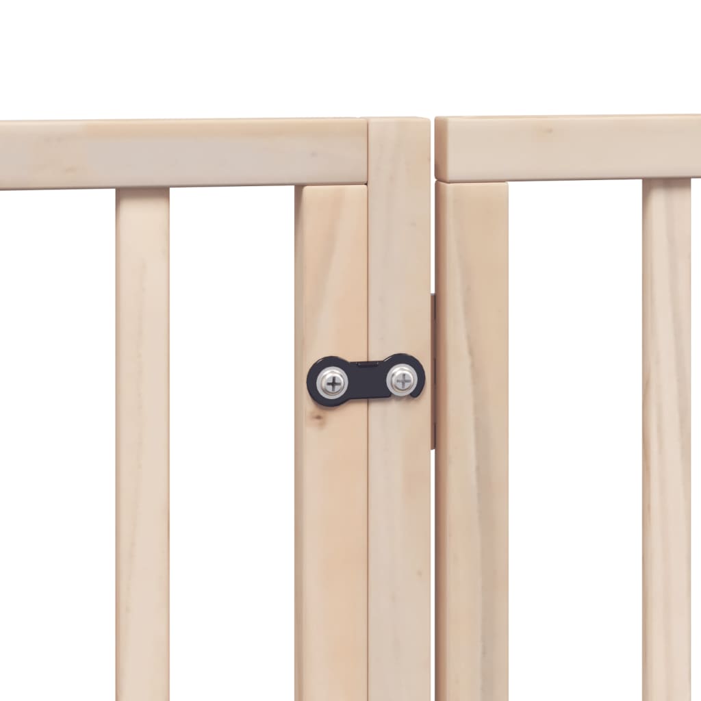 hundegitter med dør, foldbar, 6 paneler, 300 cm poppeltræ