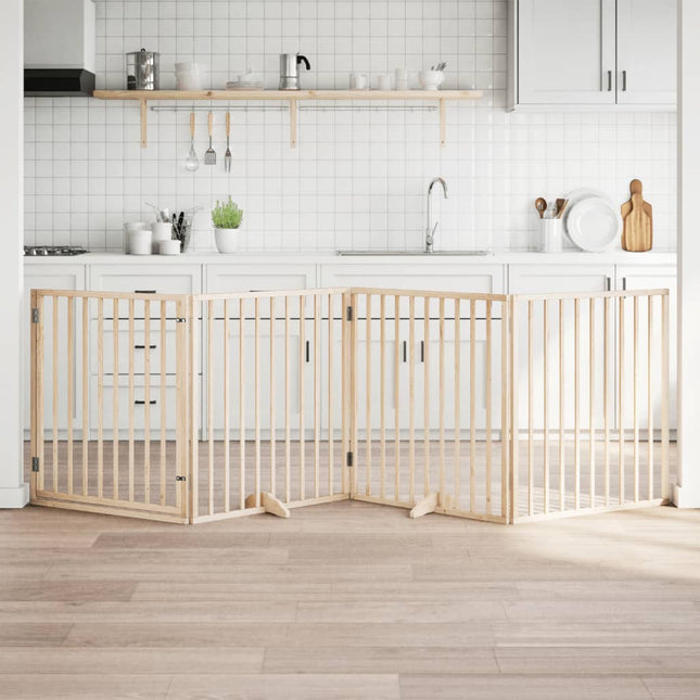 hundelåge med dør 4 paneler 320 cm poppeltræ