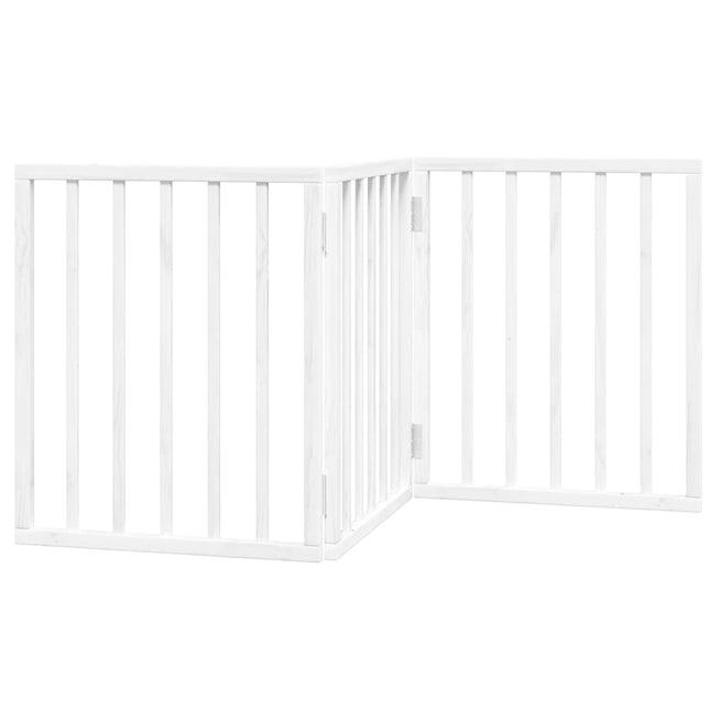 hundelåge 3 paneler 150 cm foldbar poppeltræ hvid