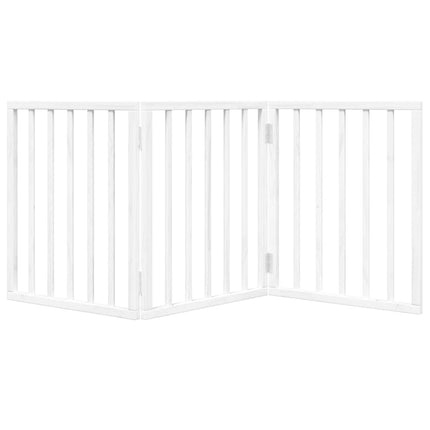 hundelåge 3 paneler 150 cm foldbar poppeltræ hvid