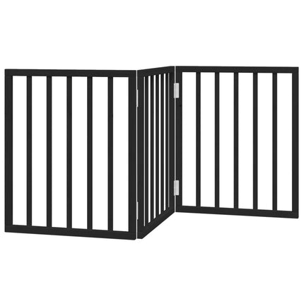 hundelåge 3 paneler 150 cm foldbar poppeltræ sort