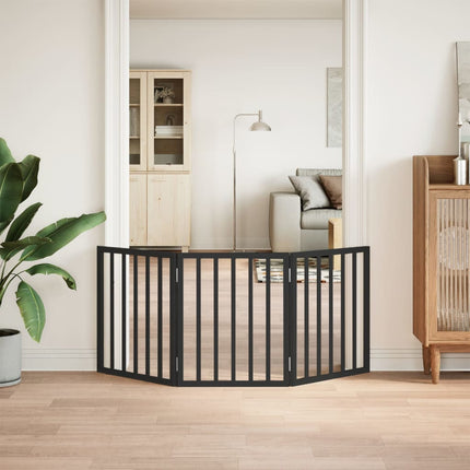 hundelåge 3 paneler 150 cm foldbar poppeltræ sort