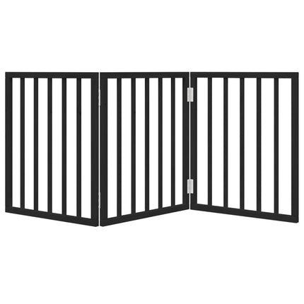 hundelåge 3 paneler 150 cm foldbar poppeltræ sort