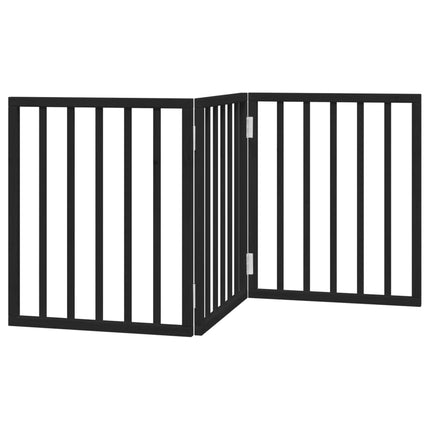 hundelåge 3 paneler 150 cm foldbar poppeltræ sort