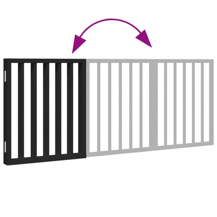 hundelåge 3 paneler 150 cm foldbar poppeltræ sort