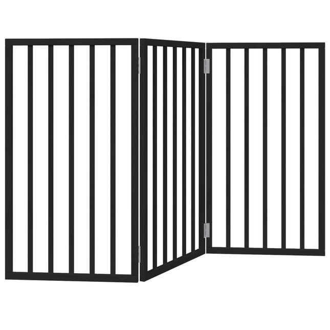 hundelåge 3 paneler 150 cm foldbar poppeltræ sort