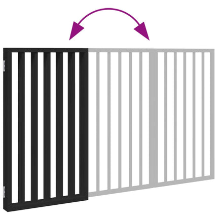 hundelåge 3 paneler 150 cm foldbar poppeltræ sort