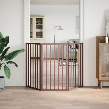 hundelåge 3 paneler 150 cm foldbar poppeltræ brun