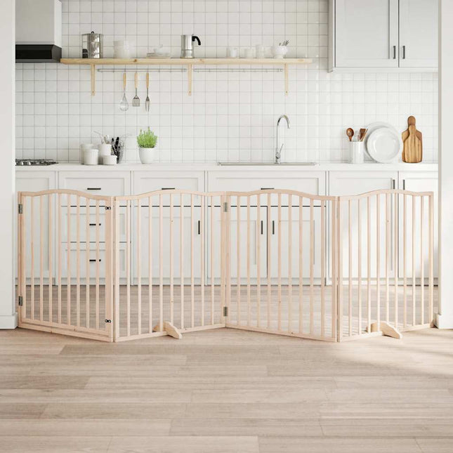 hundelåge med dør 4 paneler 320 cm poppeltræ