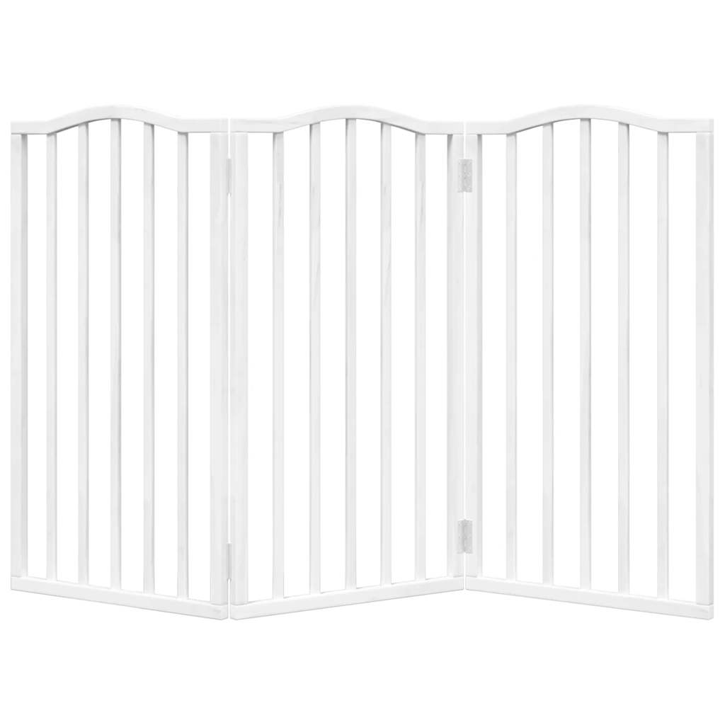 hundelåge 3 paneler 150 cm foldbar poppeltræ hvid