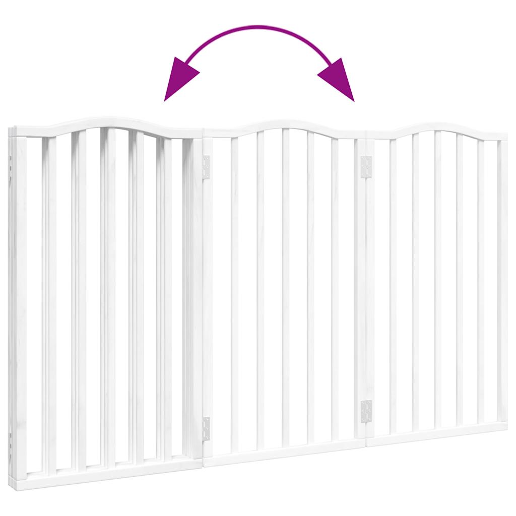 hundelåge 3 paneler 150 cm foldbar poppeltræ hvid