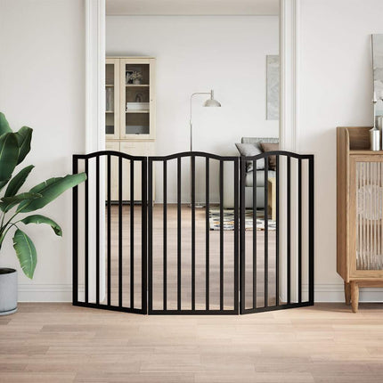hundelåge 3 paneler 150 cm foldbar poppeltræ sort
