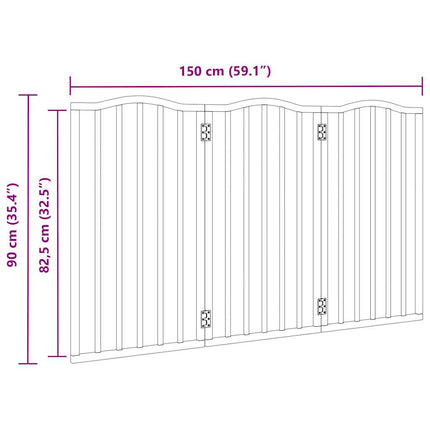 hundelåge 3 paneler 150 cm foldbar poppeltræ sort