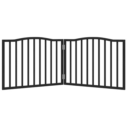 hundelåge 2 paneler 150 cm foldbar poppeltræ sort