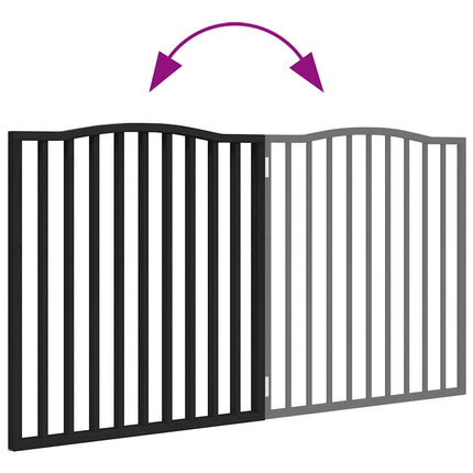 hundelåge 2 paneler 150 cm foldbar poppeltræ sort