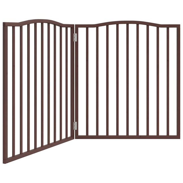 hundelåge 2 paneler 160 cm foldbar poppeltræ brun egetræ