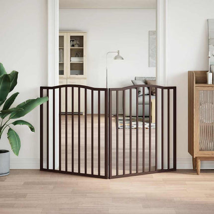 hundelåge 2 paneler 160 cm foldbar poppeltræ brun egetræ