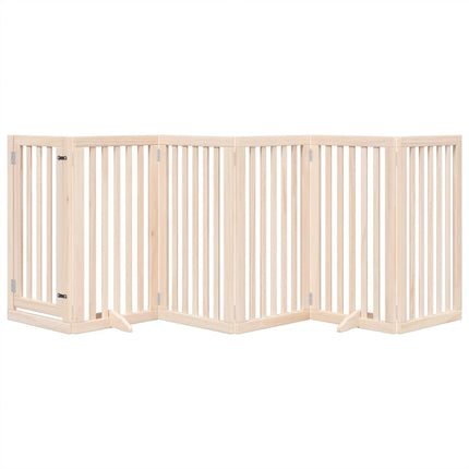 hundegitter med dør, foldbar, 6 paneler, 300 cm poppeltræ