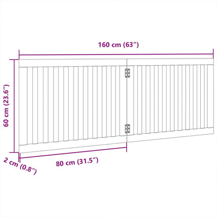 hundegitter foldbart 2 paneler 160 cm poppeltræ
