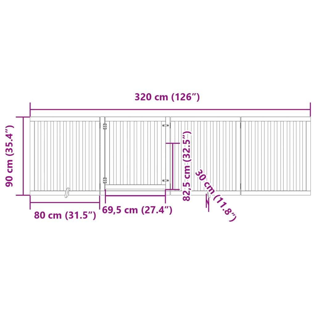 hundelåge med dør 4 paneler 320 cm poppeltræ