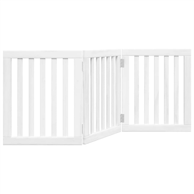 hundelåge 3 paneler 150 cm foldbar poppeltræ hvid