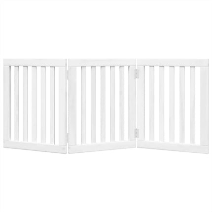 hundelåge 3 paneler 150 cm foldbar poppeltræ hvid