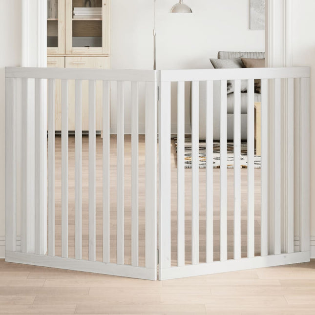 hundelåge 2 paneler 160 cm foldbar poppeltræ hvid