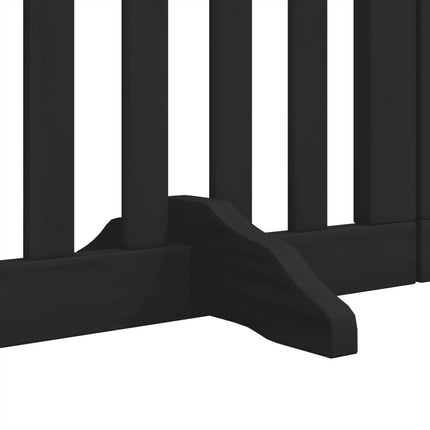 hundelåge med dør 6 paneler 300 cm foldbar poppeltræ sort