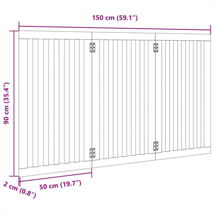 hundelåge 3 paneler 150 cm foldbar poppeltræ sort