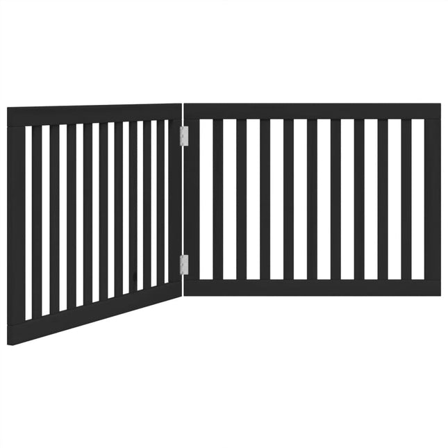 hundelåge 2 paneler 150 cm foldbar poppeltræ sort
