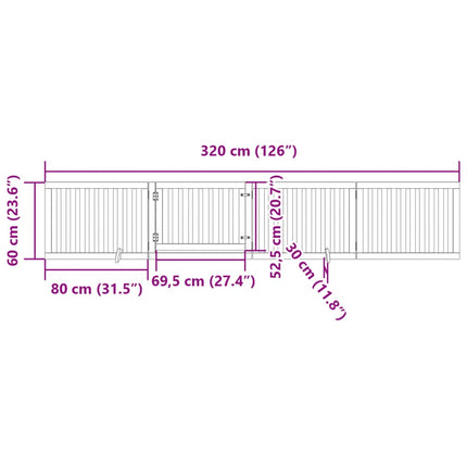 hundelåge med dør 4 paneler 300 cm foldbar poppeltræ sort