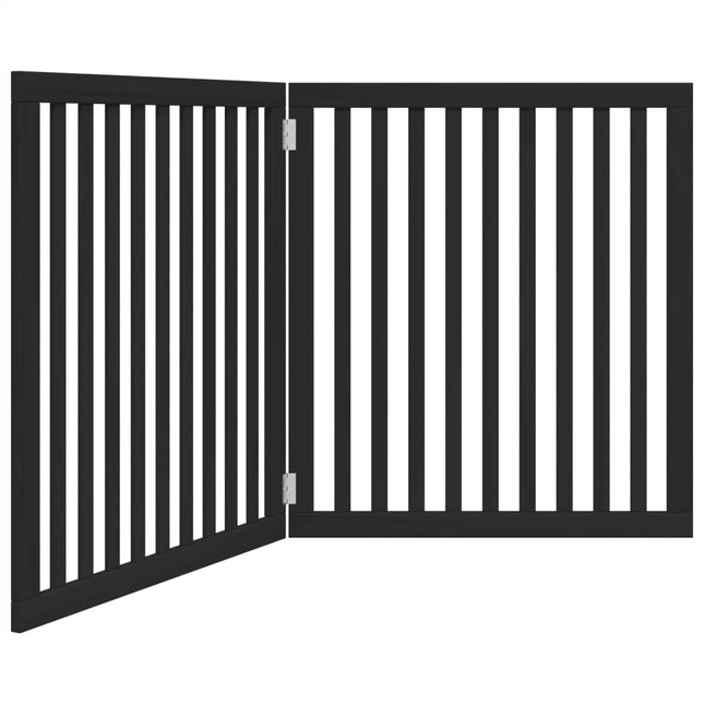 hundelåge 2 paneler 150 cm foldbar poppeltræ sort