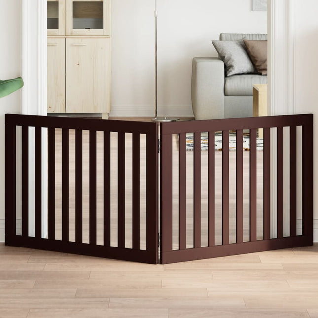 hundelåge 2 paneler 160 cm foldbar poppeltræ brun