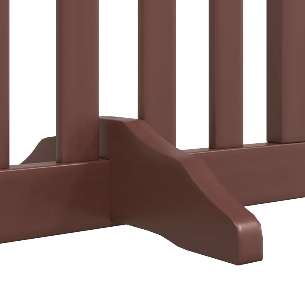 hundelåge med dør 4 paneler 320 cm foldbar poppeltræ brun