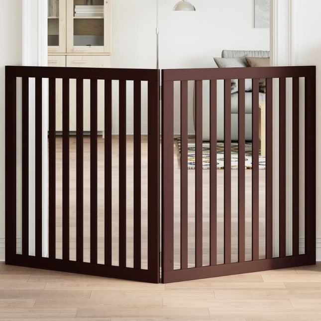 hundelåge 2 paneler 160 cm foldbar poppeltræ brun