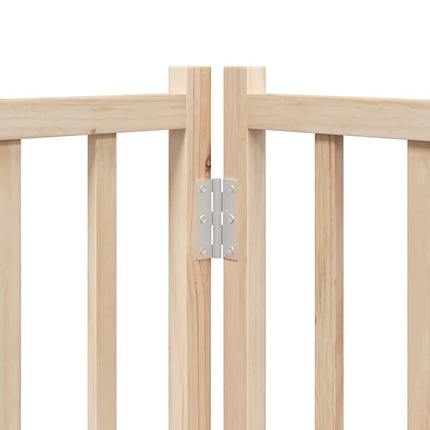 hundelåge m. dør 6 paneler 300 cm foldbar massivt gran