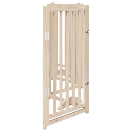 hundegitter med dør, foldbar, 6 paneler, 300 cm massivt træ, gran