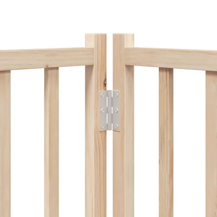 hundegitter med dør, foldbar, 6 paneler, 300 cm massivt træ, gran