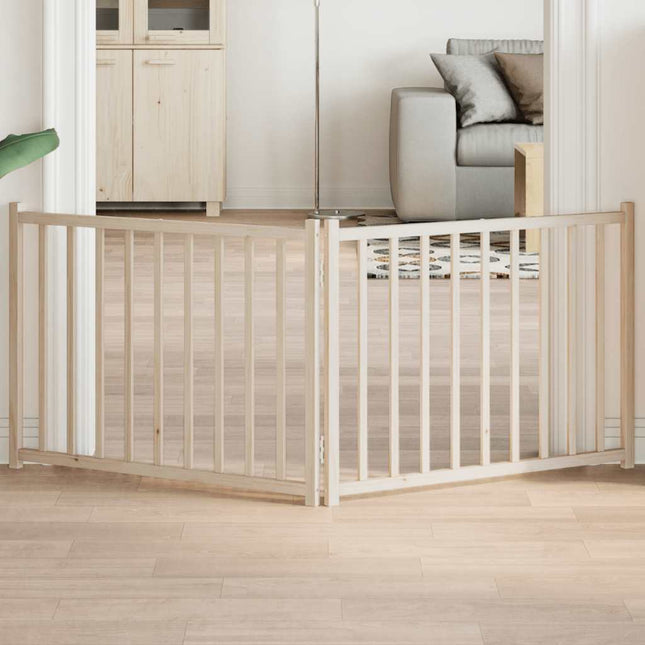 hundelåge 2 paneler 150 cm foldbar massivt gran