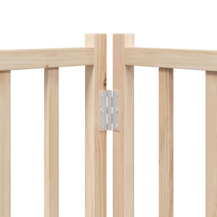 hundelåge m. dør 4 paneler 320 cm foldbar massivt gran