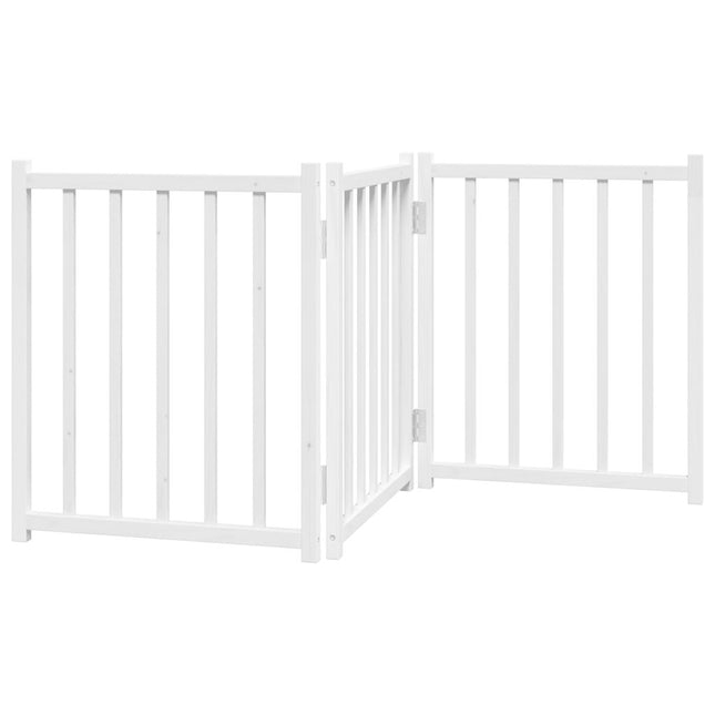 hundelåge 3 paneler 150 cm foldbar massivt gran hvid
