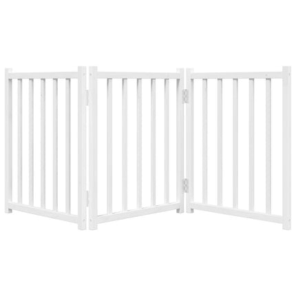 hundelåge 3 paneler 150 cm foldbar massivt gran hvid