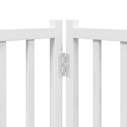 hundelåge m. dør 4 paneler 320 cm foldbar massivt gran hvid