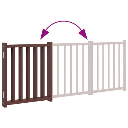 hundelåge m. dør 3 paneler 150 cm foldbar massivt gran brunt eg