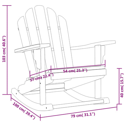Adirondack-gyngestol 79x100x103 cm massivt teaktræ