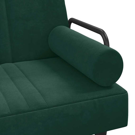 sovesofa med armlæn velour mørkegrøn