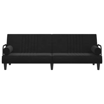 sovesofa med armlæn velour sort