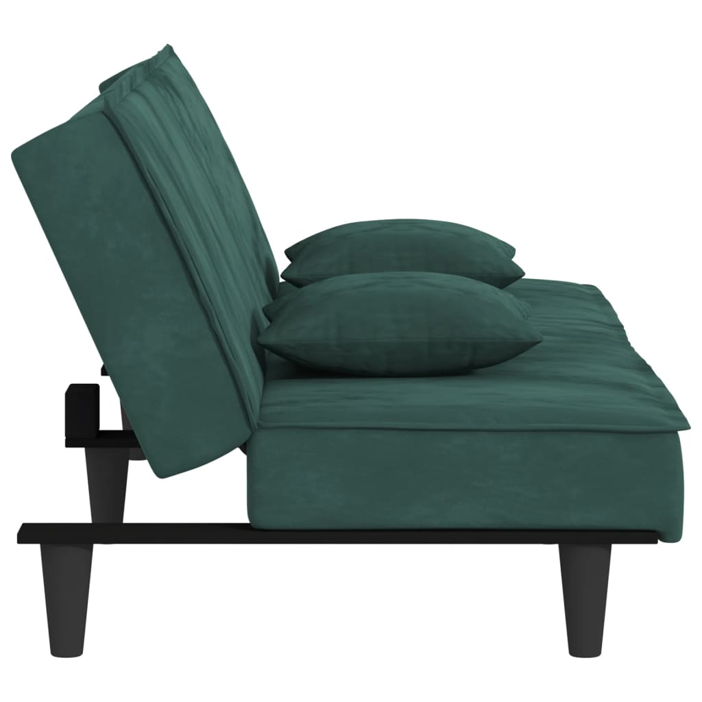sovesofa velour mørkegrøn