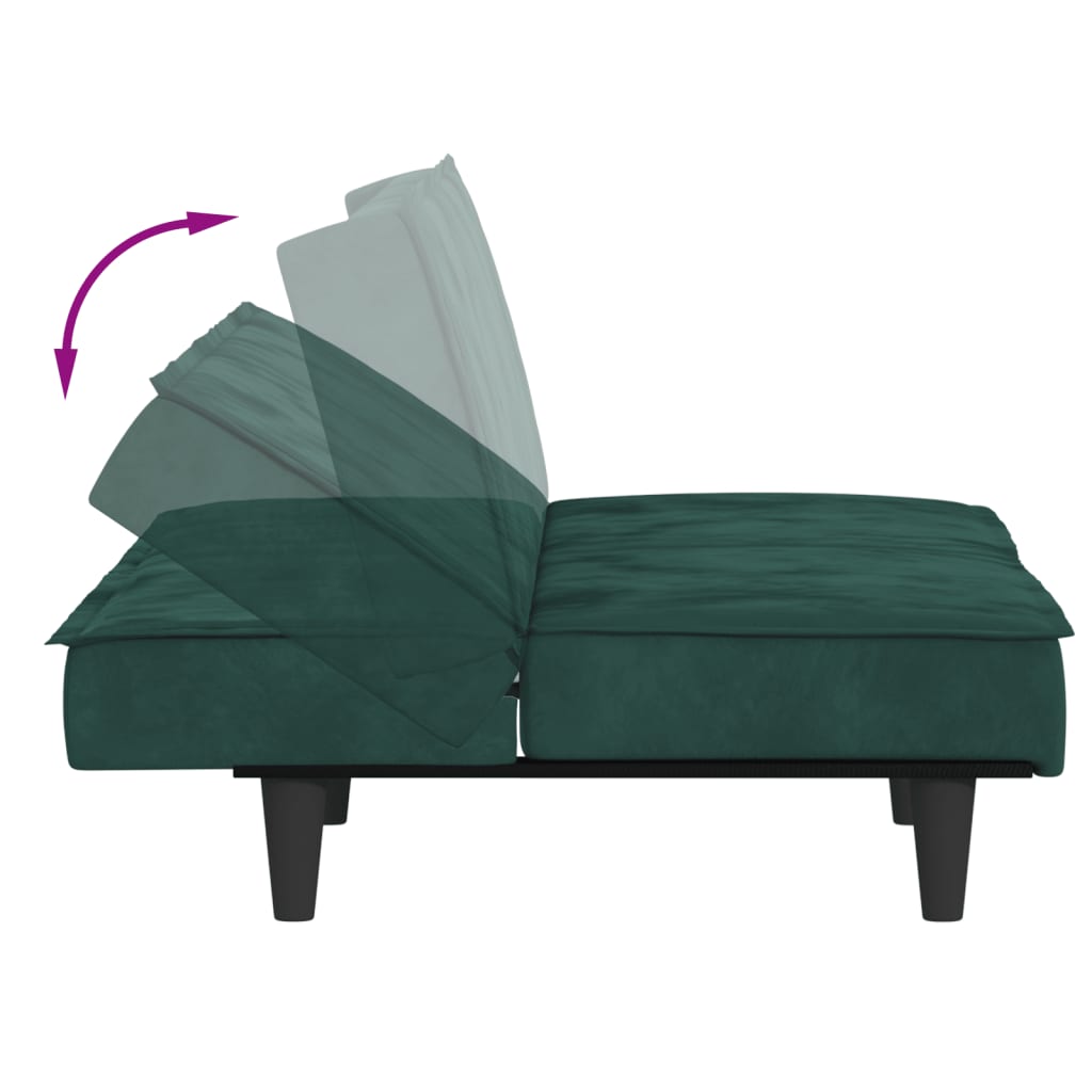 sovesofa velour mørkegrøn